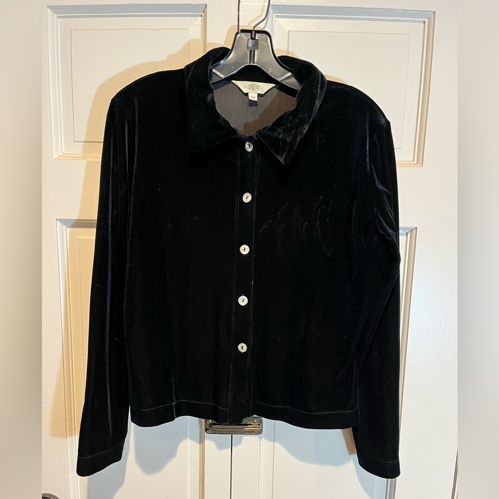 Velvet Long sleeve buttons are shells size medium button down blouse
